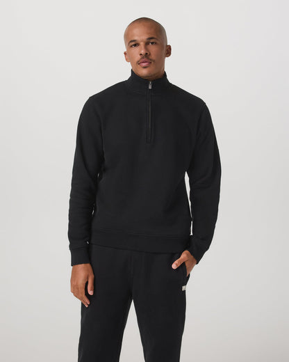 Seaside 1/2 Zip Classic Men's Black Pullover | Vuori discount