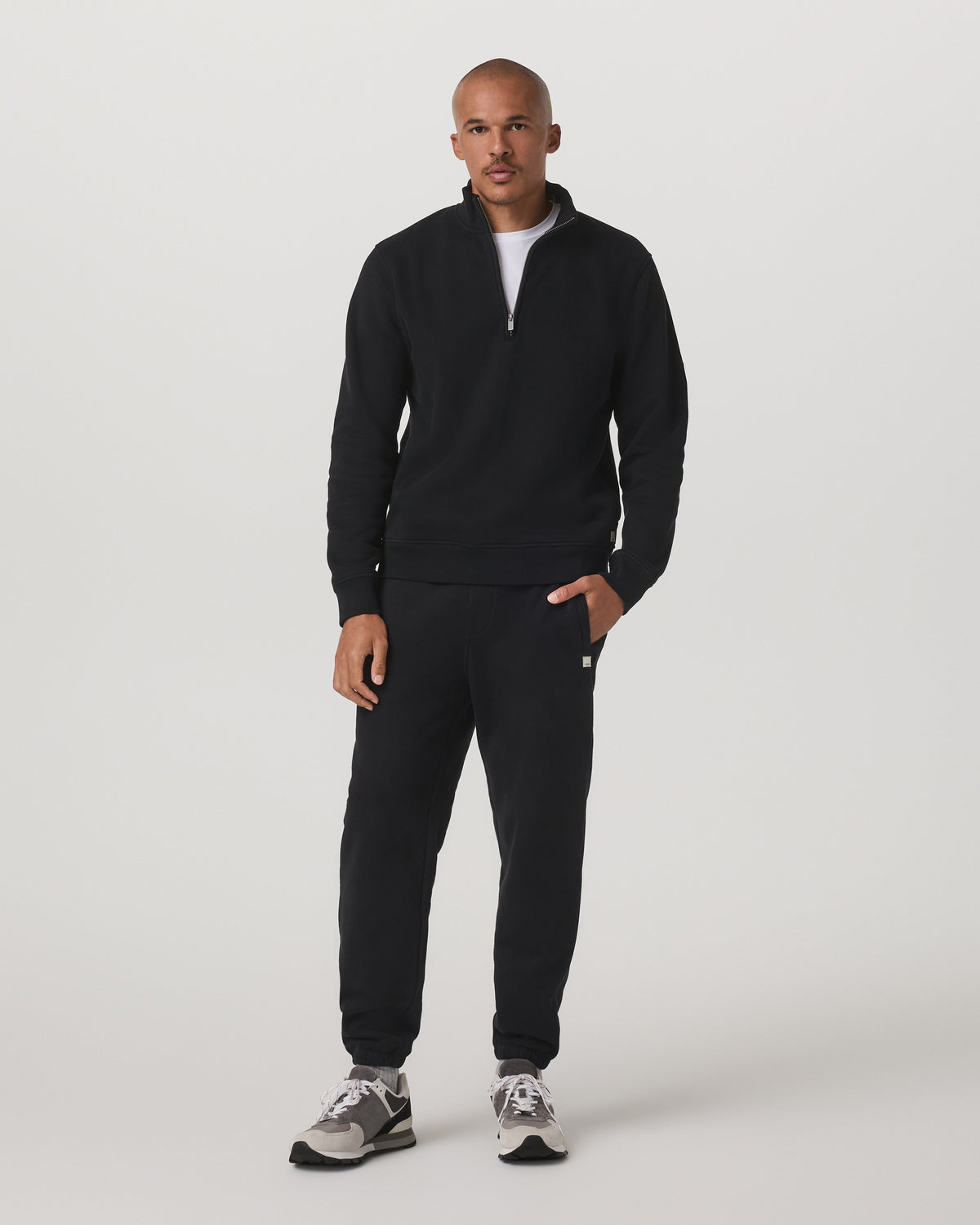 Seaside 1/2 Zip Classic Men's Black Pullover | Vuori discount