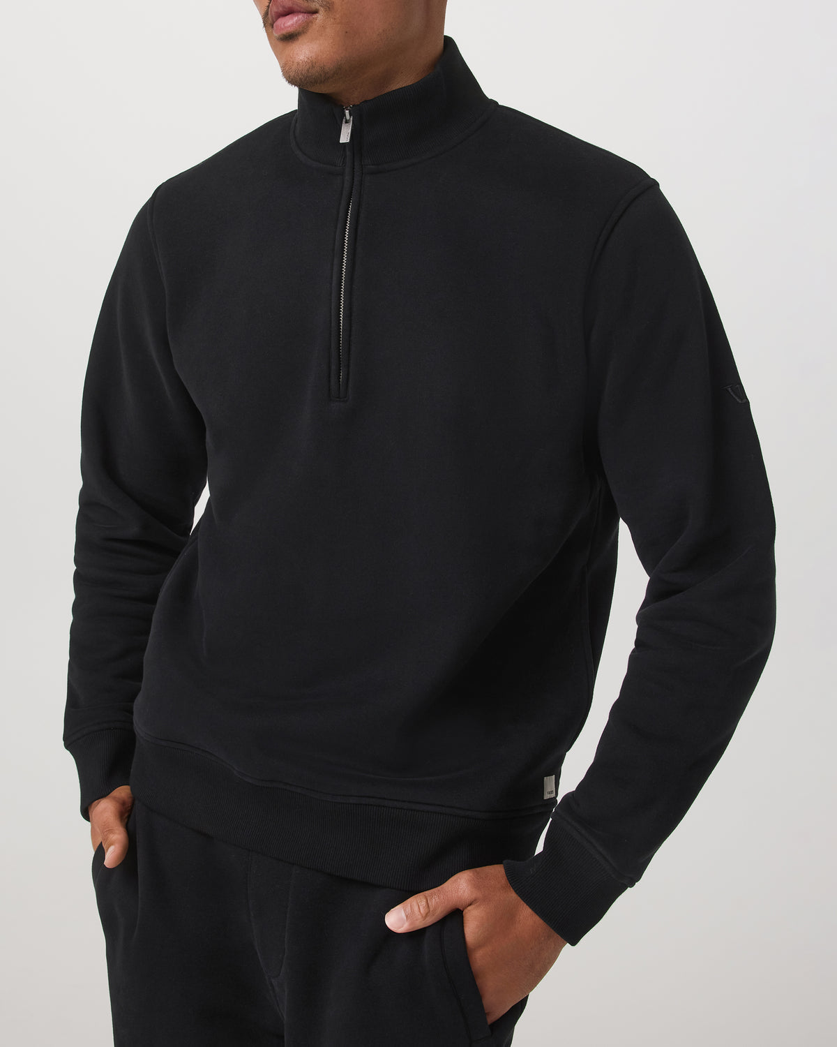Seaside 1/2 Zip Classic Men's Black Pullover | Vuori discount