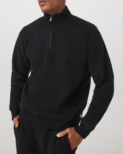 Seaside 1/2 Zip Classic Men's Black Pullover | Vuori discount
