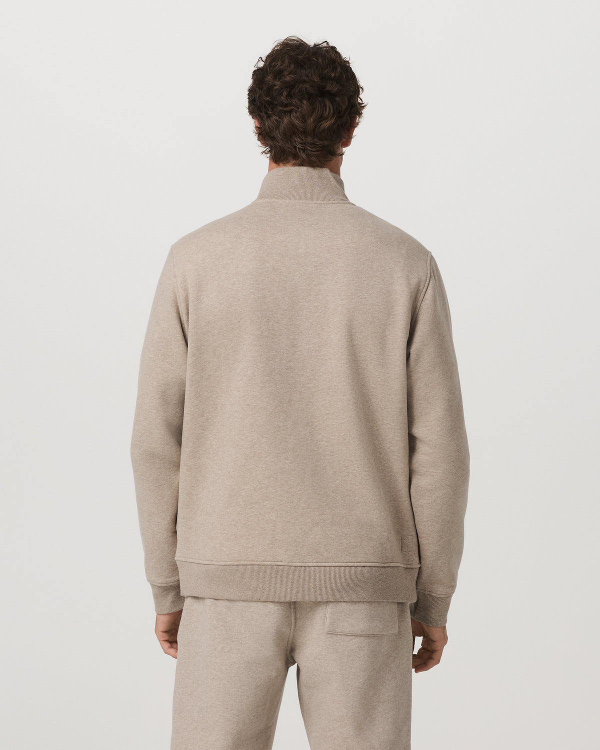 Seaside Half Zip Men's Acorn Heather Fleece Pullover | Vuori shop