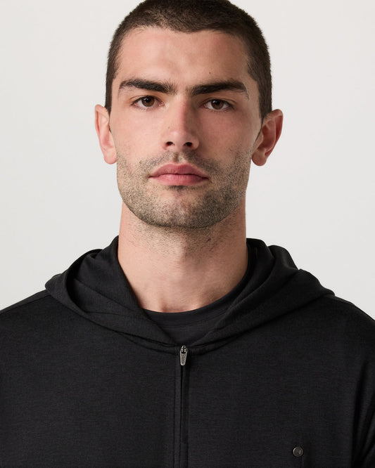 Ponto Full Zip Hoodie Men's Black Heather Hoodie | Vuori for sale