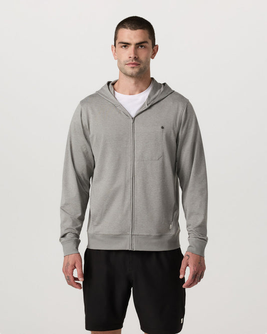Ponto Full Zip Hoodie Men's Driftwood Heather Hoodie | Vuori outlet