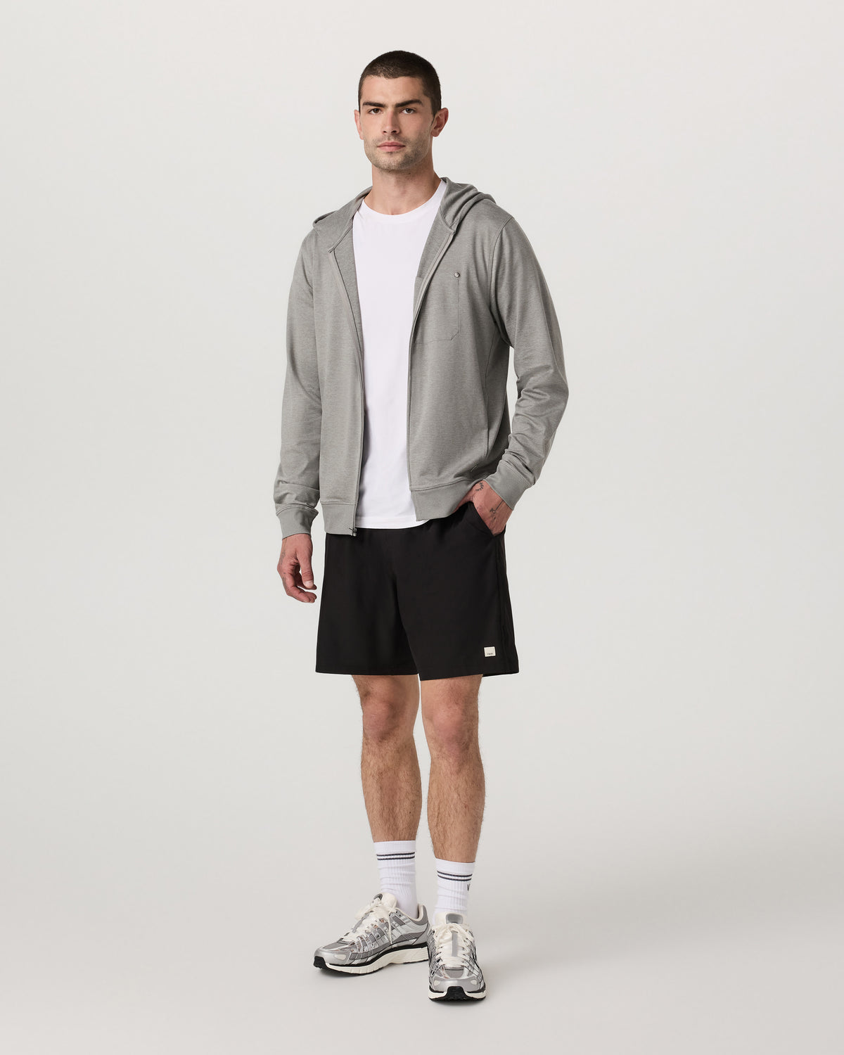 Ponto Full Zip Hoodie Men's Driftwood Heather Hoodie | Vuori outlet