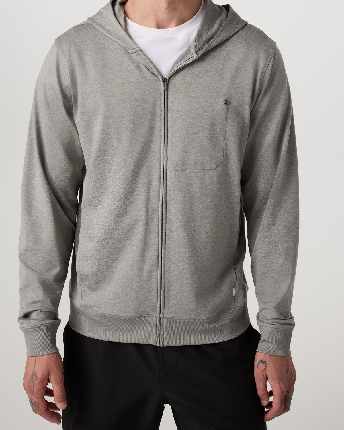 Ponto Full Zip Hoodie Men's Driftwood Heather Hoodie | Vuori outlet
