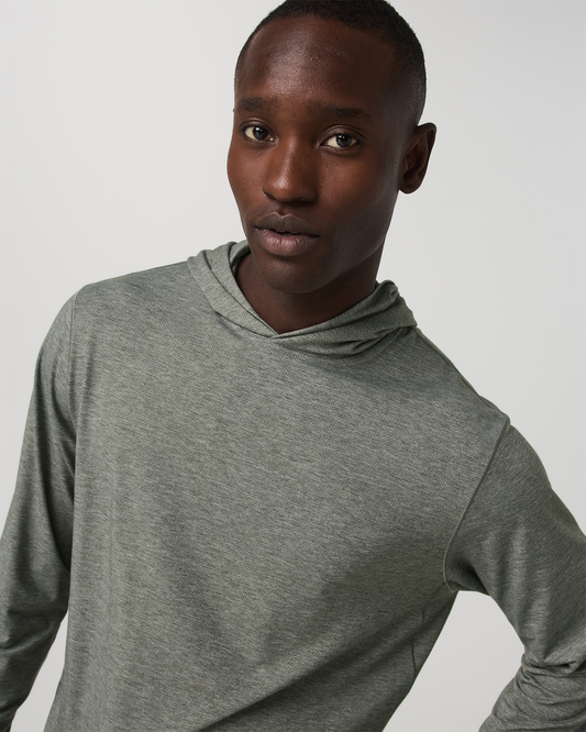 Long Sleeve Everyday Fitness Hoodie River Rock Heather | Vuori online