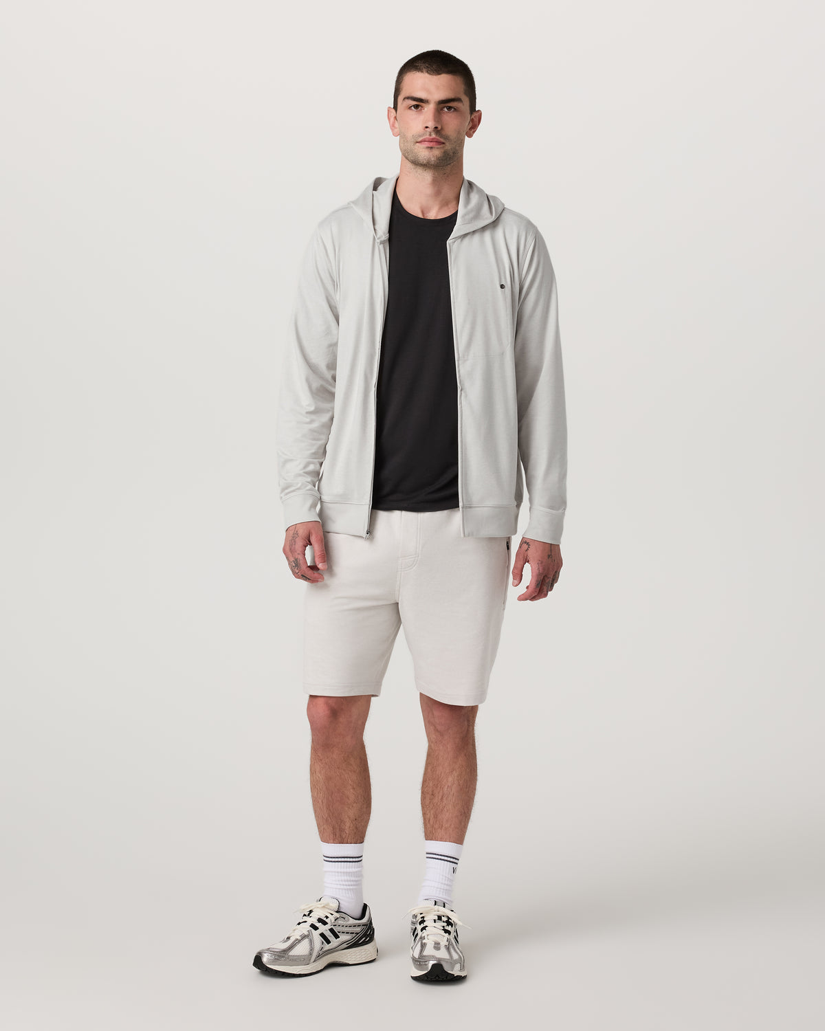Ponto Full Zip Hoodie Men's Salt Heather Hoodie | Vuori shop