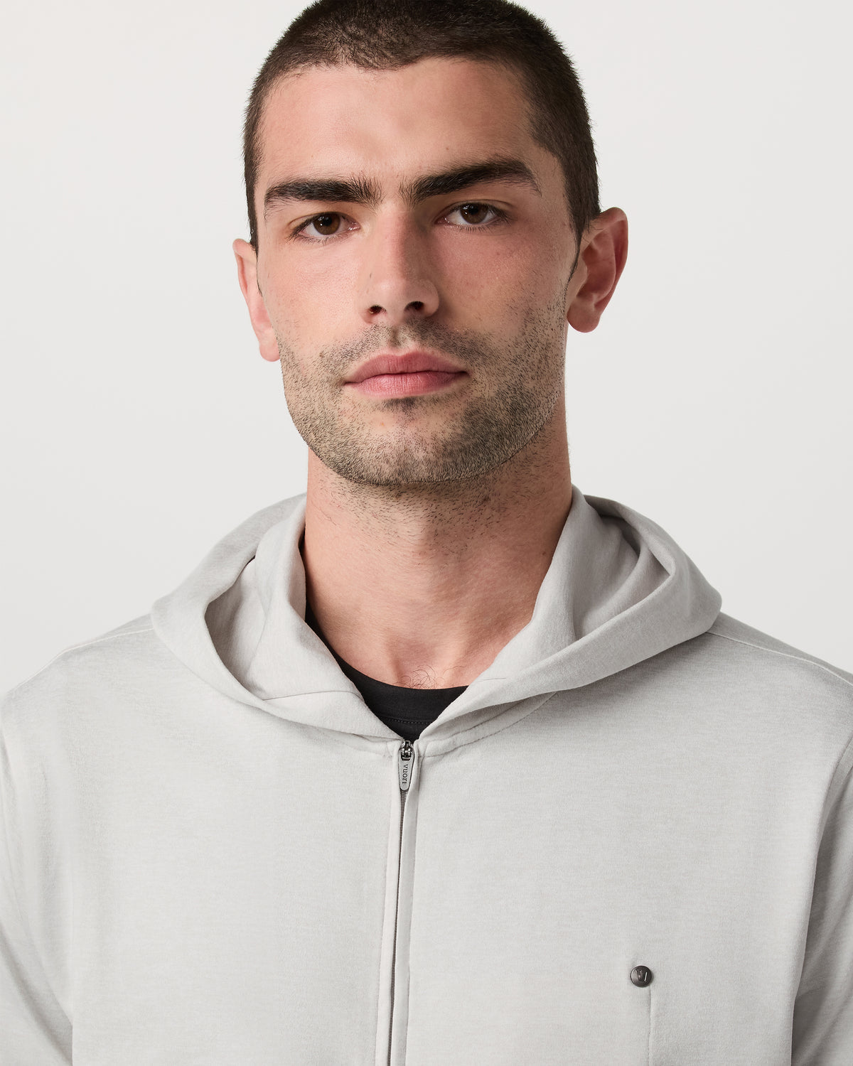 Ponto Full Zip Hoodie Men's Salt Heather Hoodie | Vuori shop