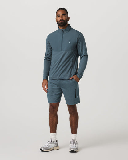 Sunday Element Half Zip Men's Blue Sea Heather Layer | Vuori for sale