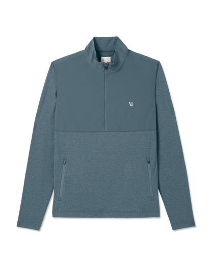 Sunday Element Half Zip Men's Blue Sea Heather Layer | Vuori for sale