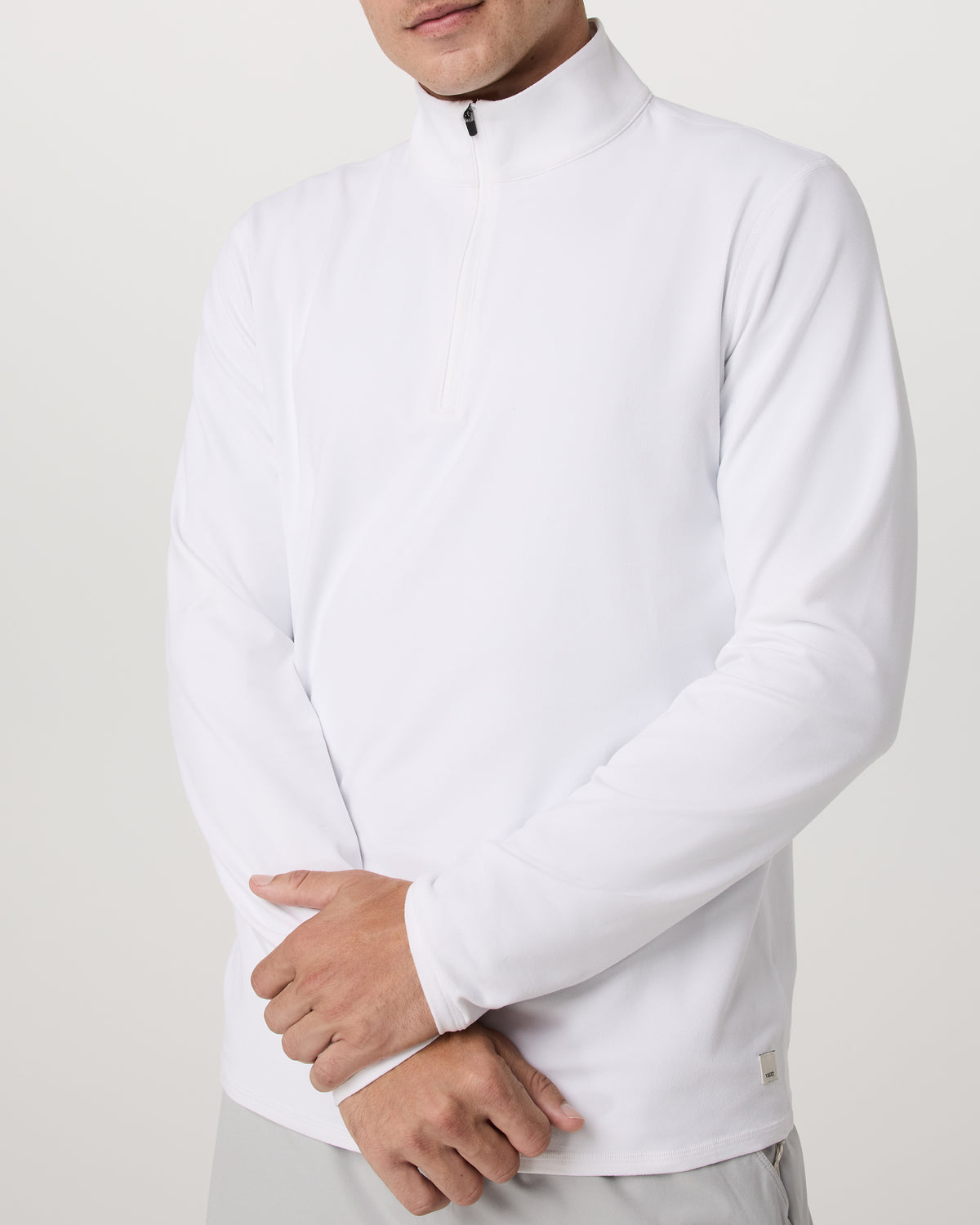 Ponto 1/2 Zip Mock Neck Men's White Mock Neck Top | Vuori online
