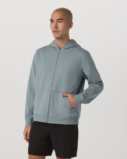 Coronado Full Zip Hoodie 2.0 Misty Blue Heather Jacket | Vuori shop
