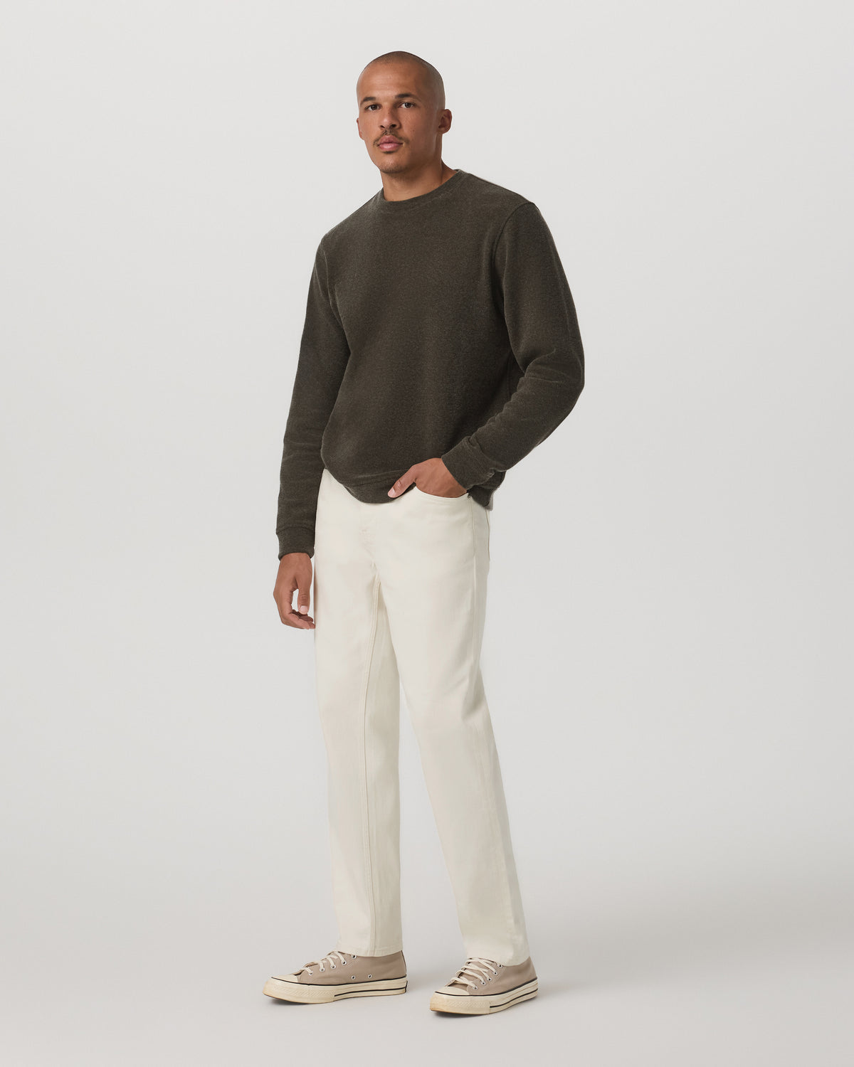 Beach Fleece Crew Men's Dark Oregano Heather Sweatshirt | Vuori for sale