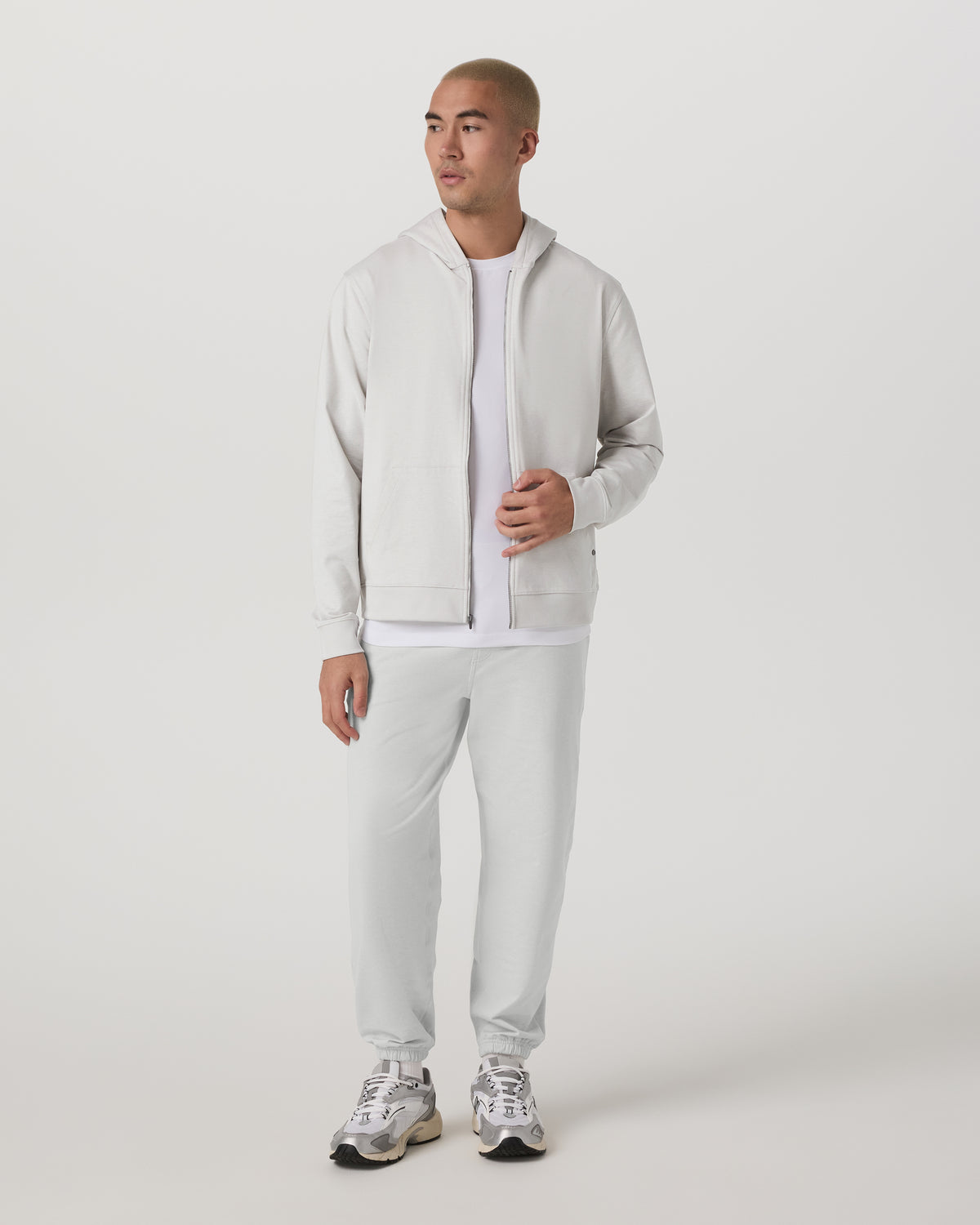 Coronado Full Zip Hoodie 2.0 Men's Salt Heather Jacket | Vuori outlet
