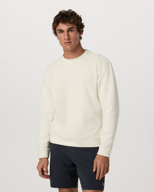 Beach Fleece Crew Men's Bone Heather Crewneck | Vuori shop