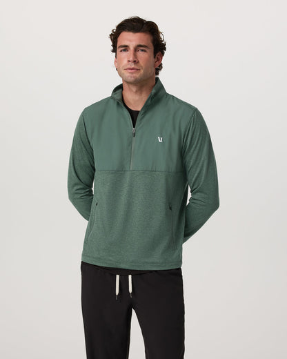 Sunday Element 1/2 Zip Agate Green Heather Pullover | Vuori for sale