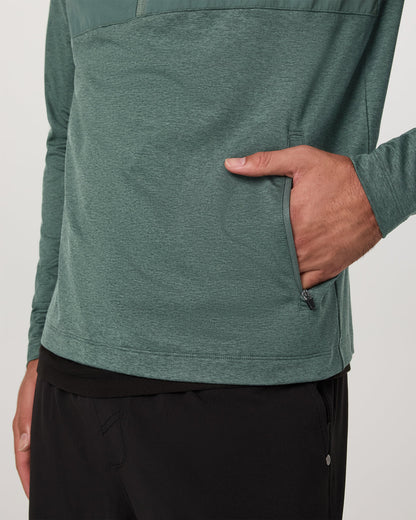 Sunday Element 1/2 Zip Agate Green Heather Pullover | Vuori for sale