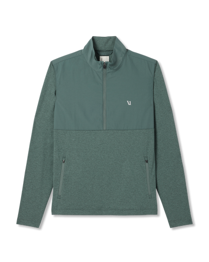 Sunday Element 1/2 Zip Agate Green Heather Pullover | Vuori for sale