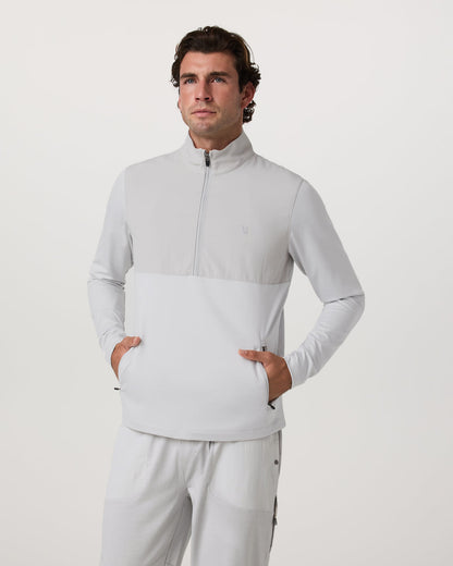 Sunday Element 1/2 Zip Men's Frost Grey Pullover | Vuori shop