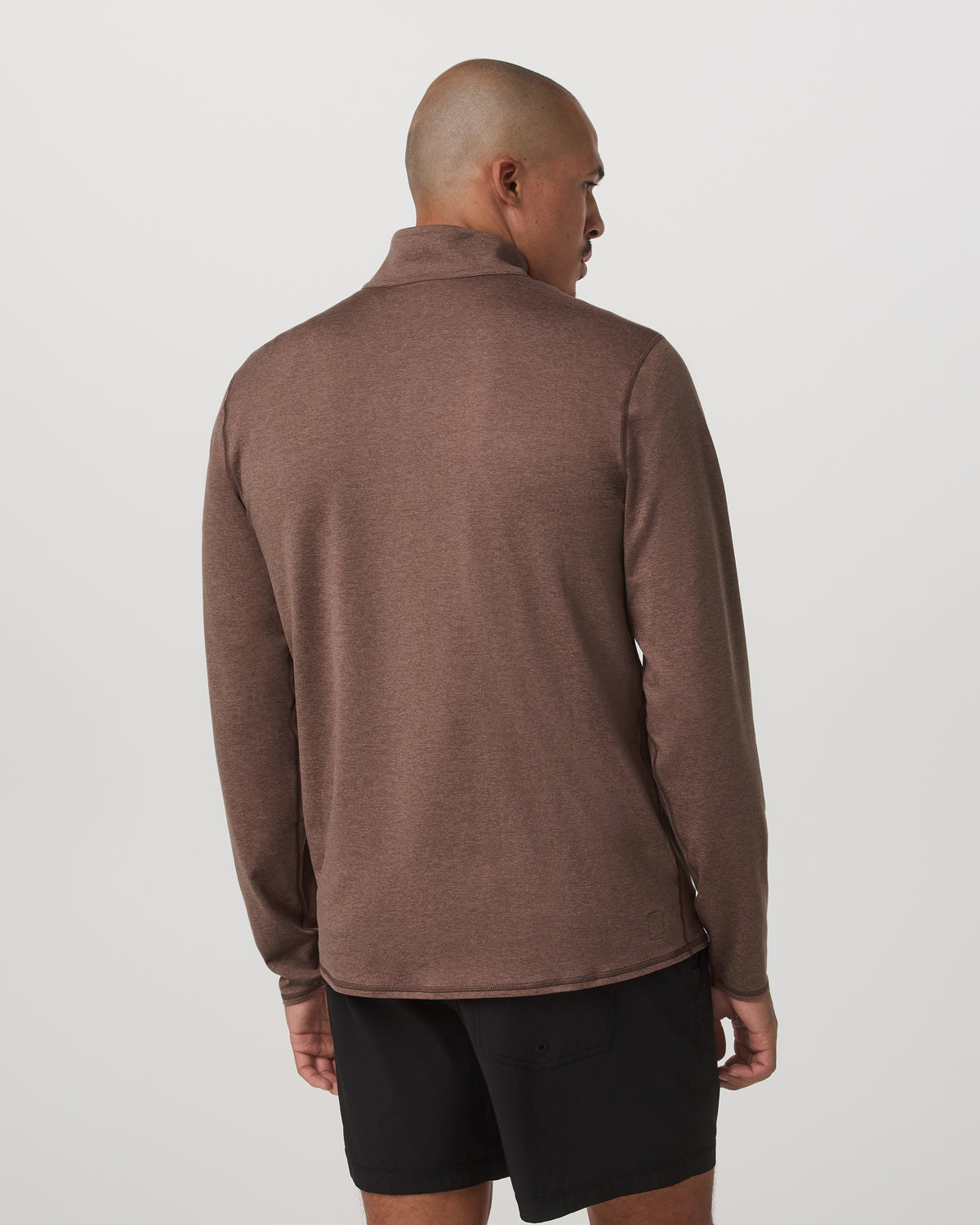 Ponto Half Zip Mock Neck Men's Sable Heather Layer | Vuori online