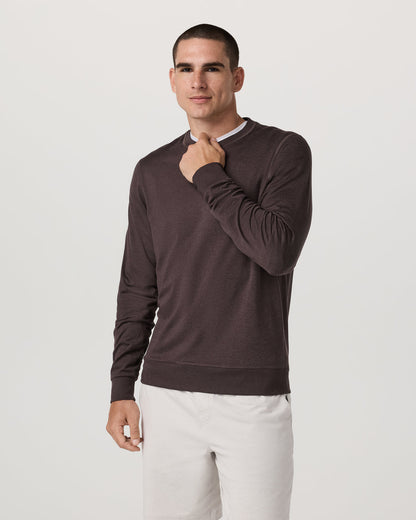 Ponto Performance Crew Men's Sangria Heather Crew Neck | Vuori outlet