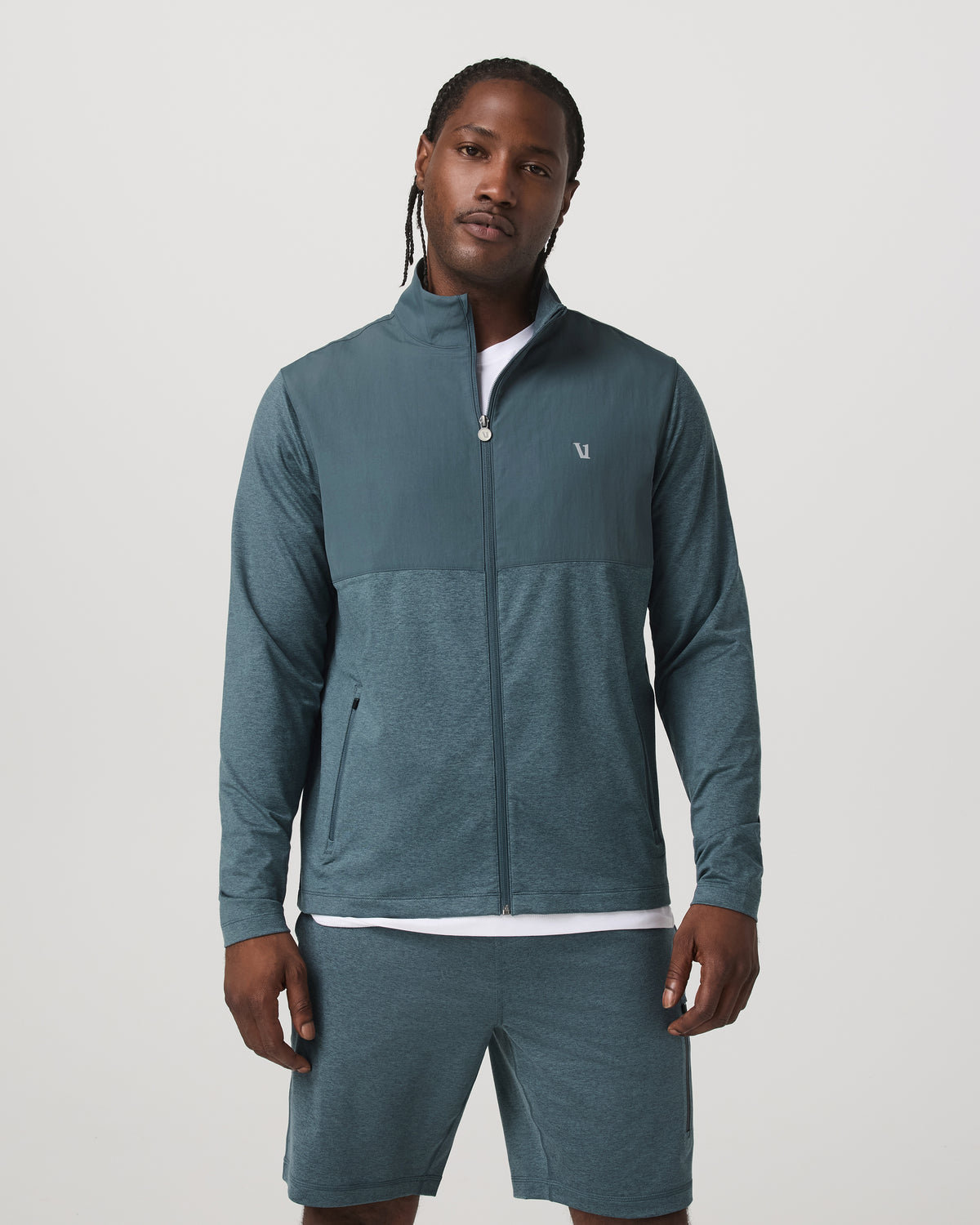 Sunday Element Track Jacket Men's Blue Sea Heather Jacket | Vuori onsale