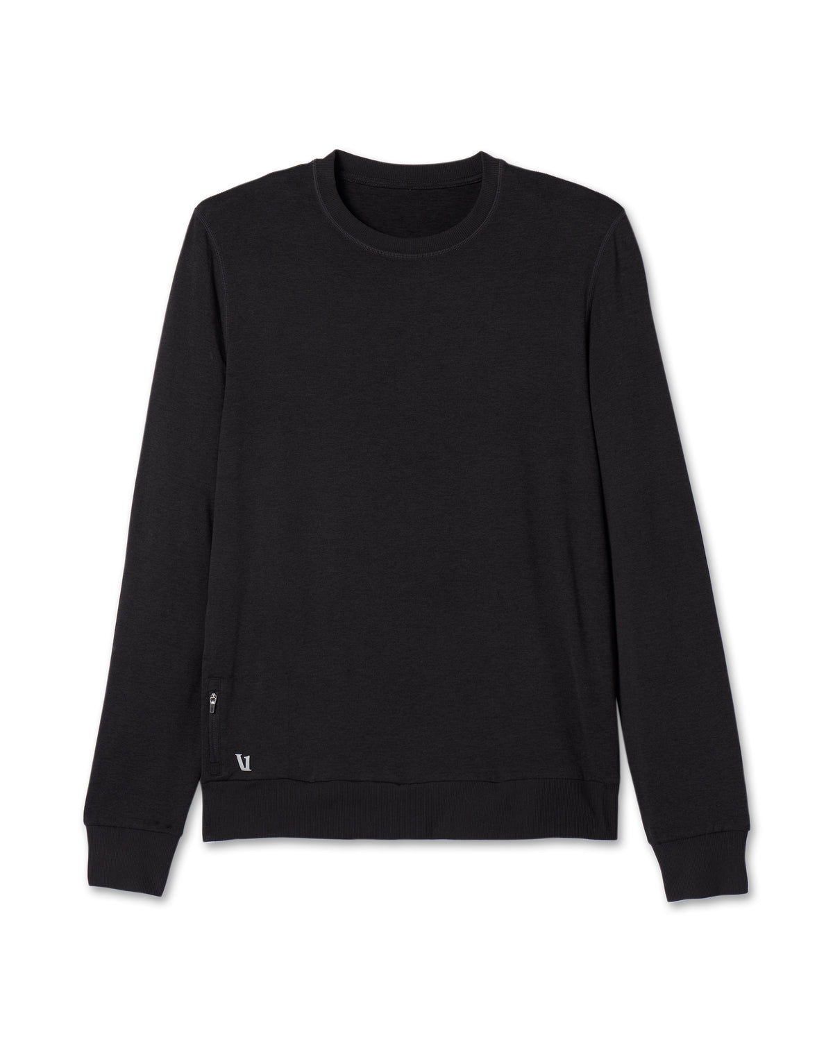 Ponto Performance Crew Men's Black Pullover | Vuori for sale
