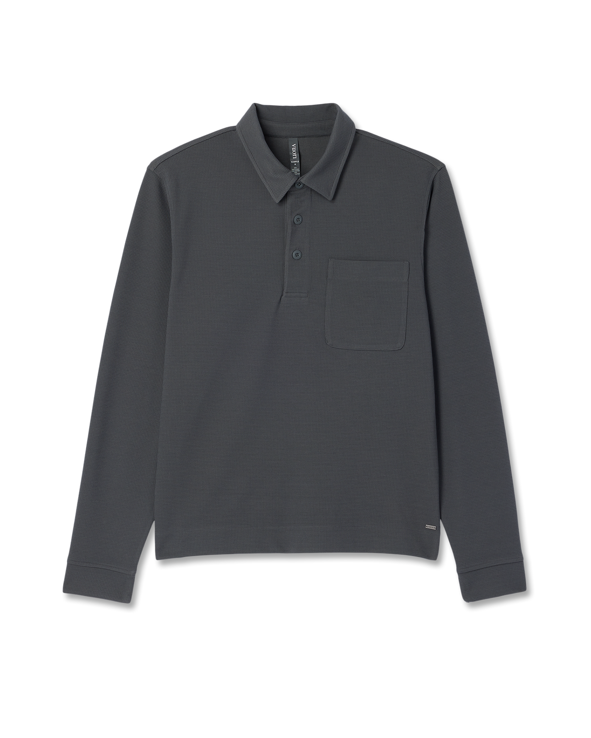 Long Sleeve Waffle Polo Men's Dark Pewter Polo Shirt | Vuori outlet