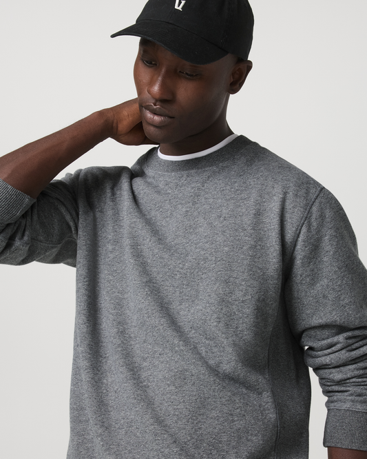 Cypress Vintage Crew Men's Heather Grey Fleece Pullover | Vuori onsale