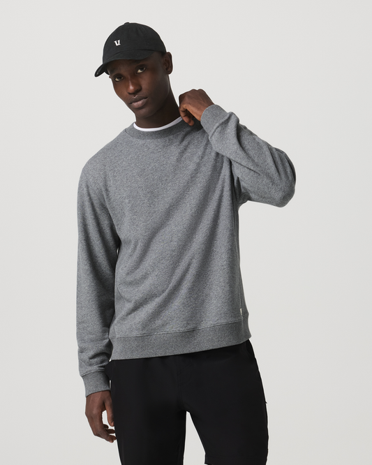 Cypress Vintage Crew Men's Heather Grey Fleece Pullover | Vuori onsale
