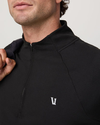 Clearview Seamless Quarter Zip Men's Black Long Sleeve | Vuori outlet