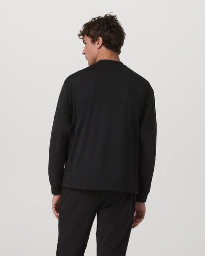 Coronado Mixed Media Crew Men's Black Heather Crewneck | Vuori sale