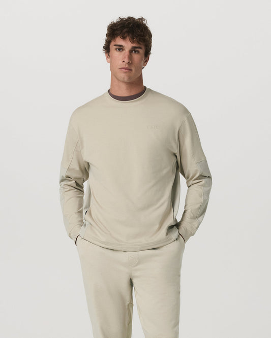 Men's Coronado Mixed Media Crew Limestone Heather | Vuori for sale