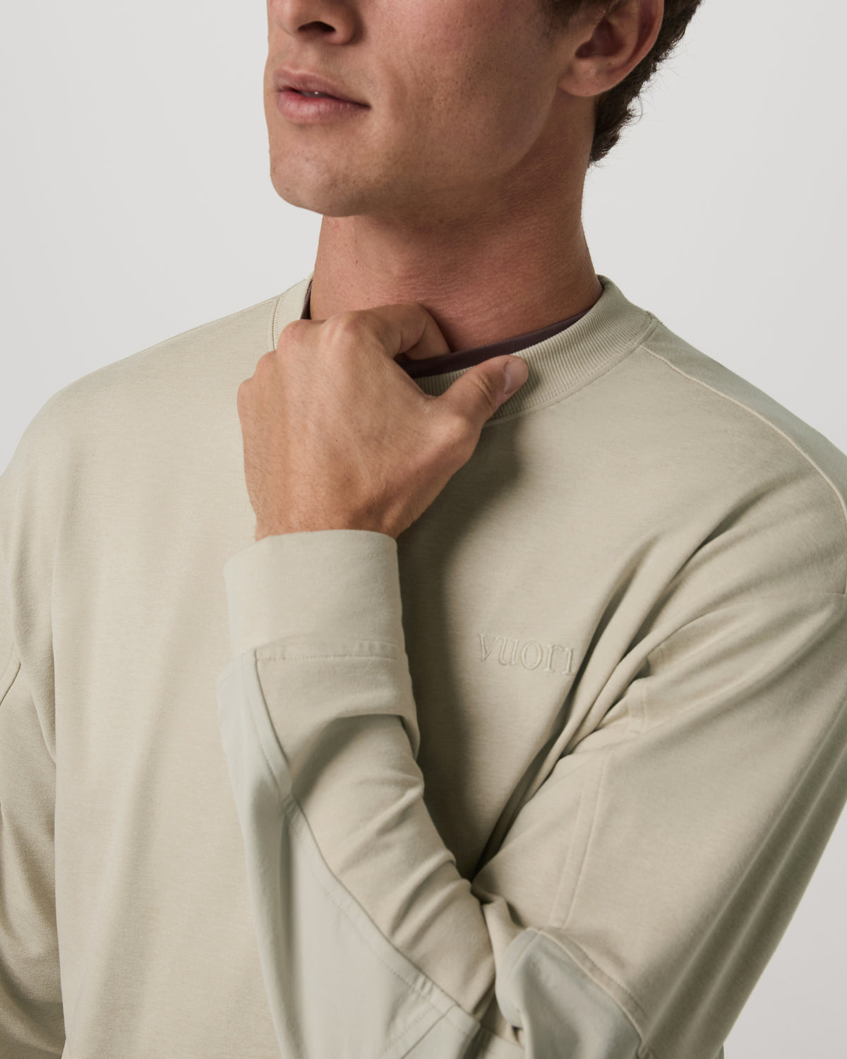 Men's Coronado Mixed Media Crew Limestone Heather | Vuori for sale