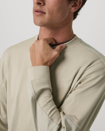 Men's Coronado Mixed Media Crew Limestone Heather | Vuori for sale