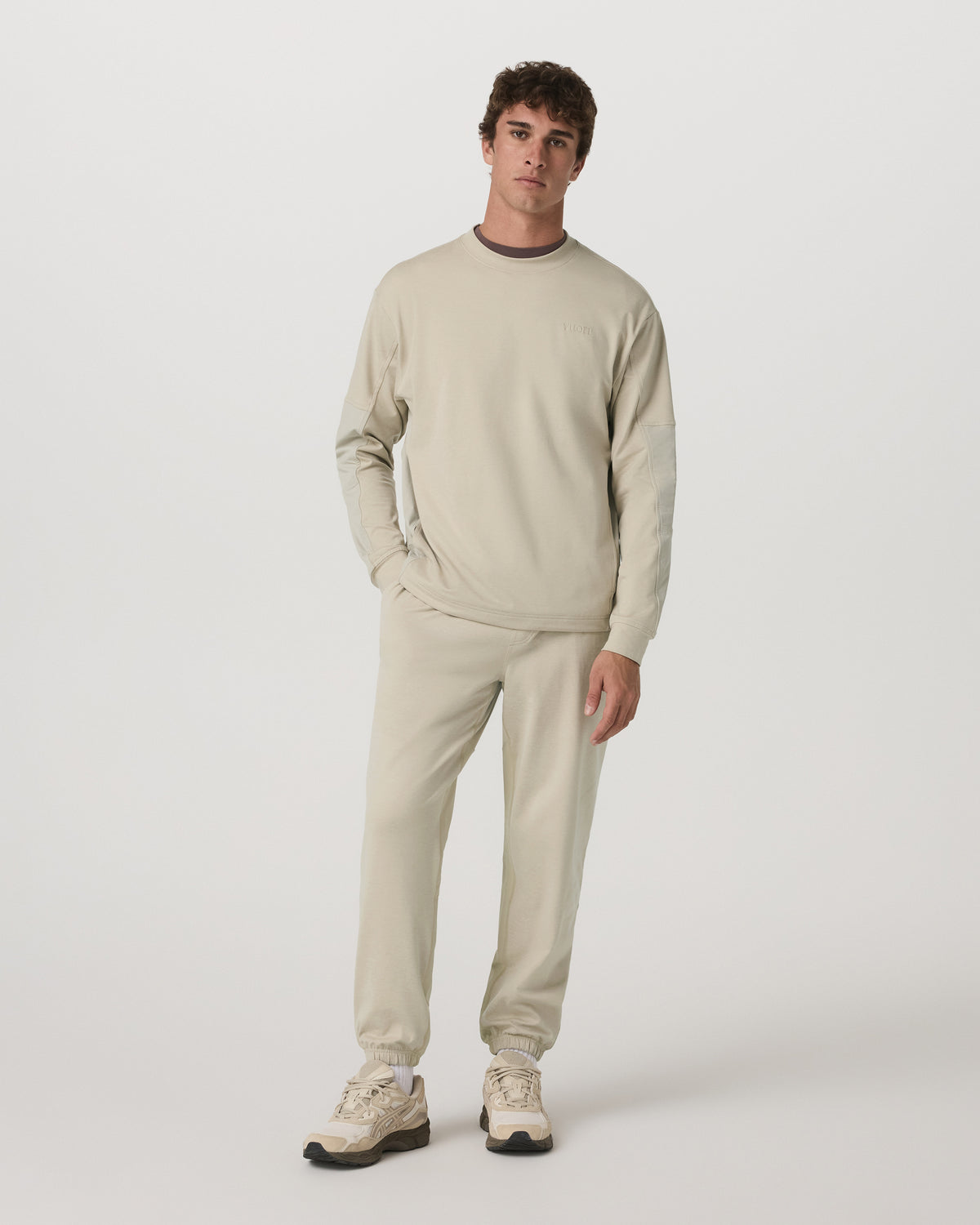 Men's Coronado Mixed Media Crew Limestone Heather | Vuori for sale