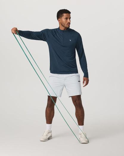 Clearview Seamless Quarter Zip Ocean Blue Long Sleeve | Vuori shop
