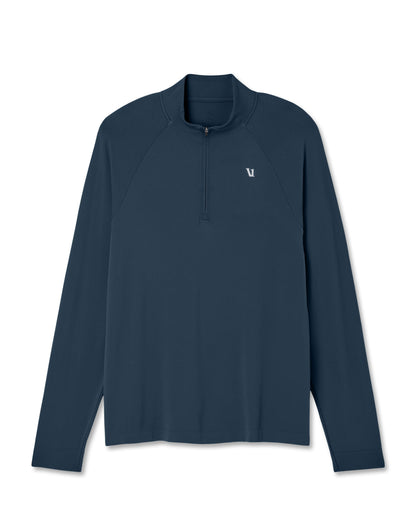 Clearview Seamless Quarter Zip Ocean Blue Long Sleeve | Vuori shop