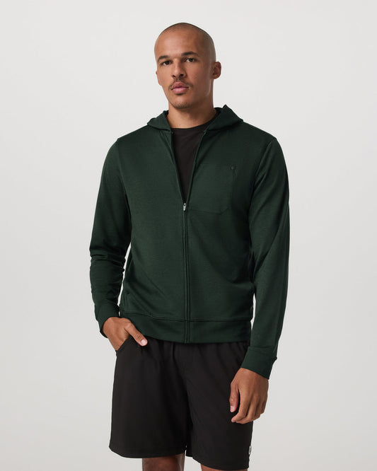 Ponto Full Zip Hoodie Men's Spruce Heather Hoodie | Vuori sale