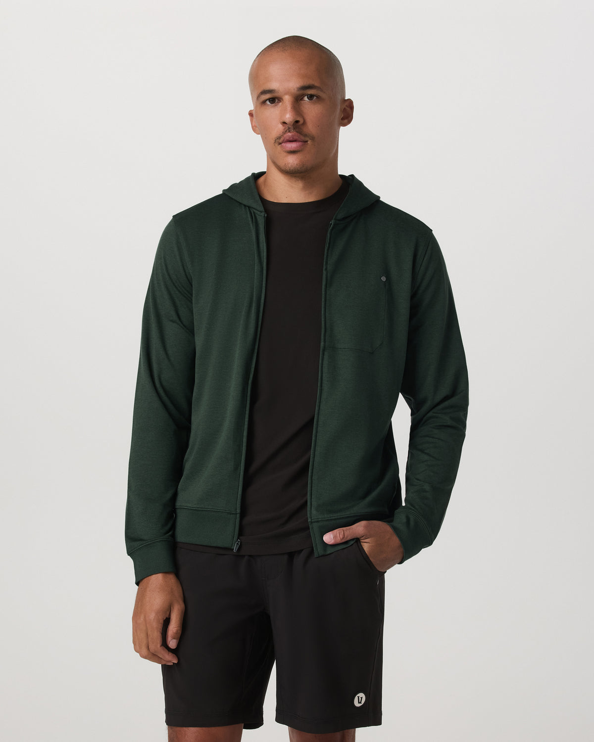 Ponto Full Zip Hoodie Men's Spruce Heather Hoodie | Vuori sale