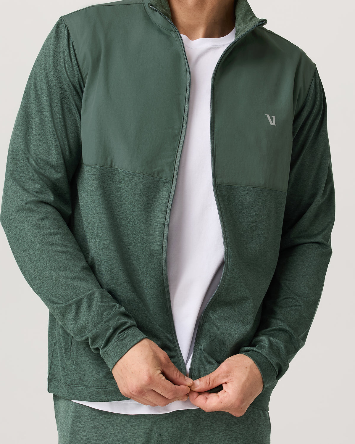 Men's Sunday Element Track Jacket Agate Green Heather | Vuori for sale