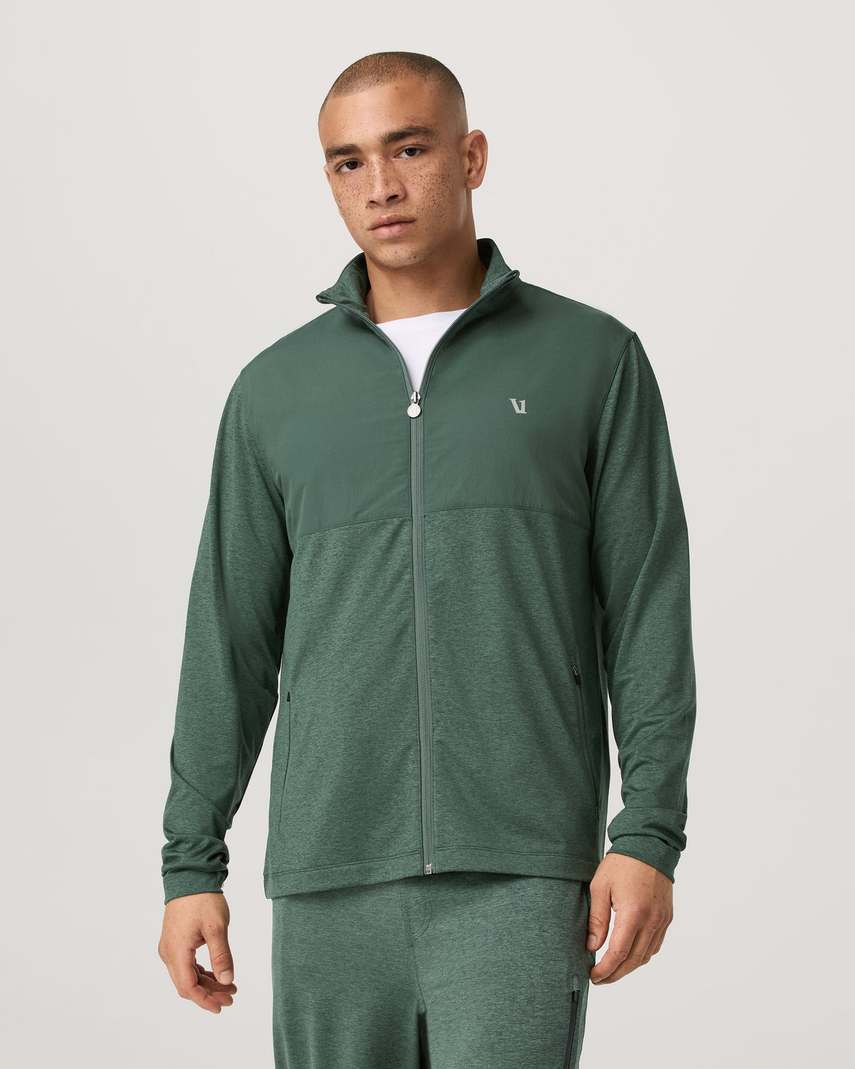 Men's Sunday Element Track Jacket Agate Green Heather | Vuori for sale