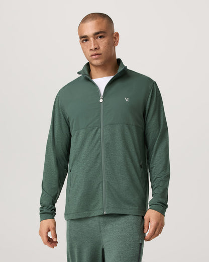 Men's Sunday Element Track Jacket Agate Green Heather | Vuori for sale