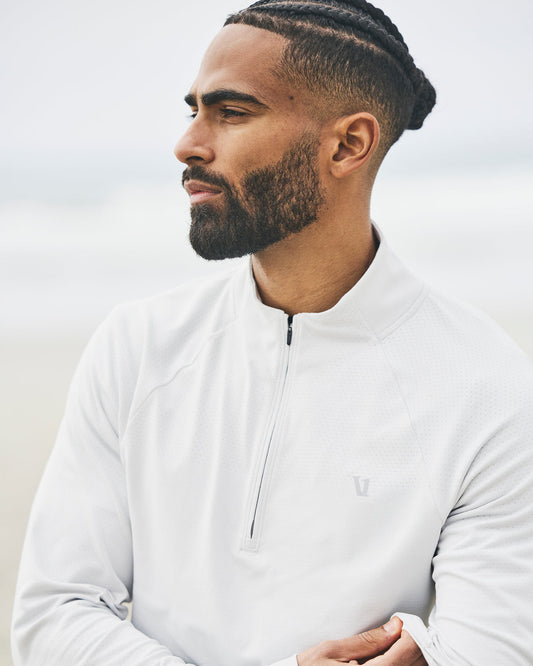 Clearview Seamless Quarter Zip Frost Grey Long Sleeve | Vuori discount