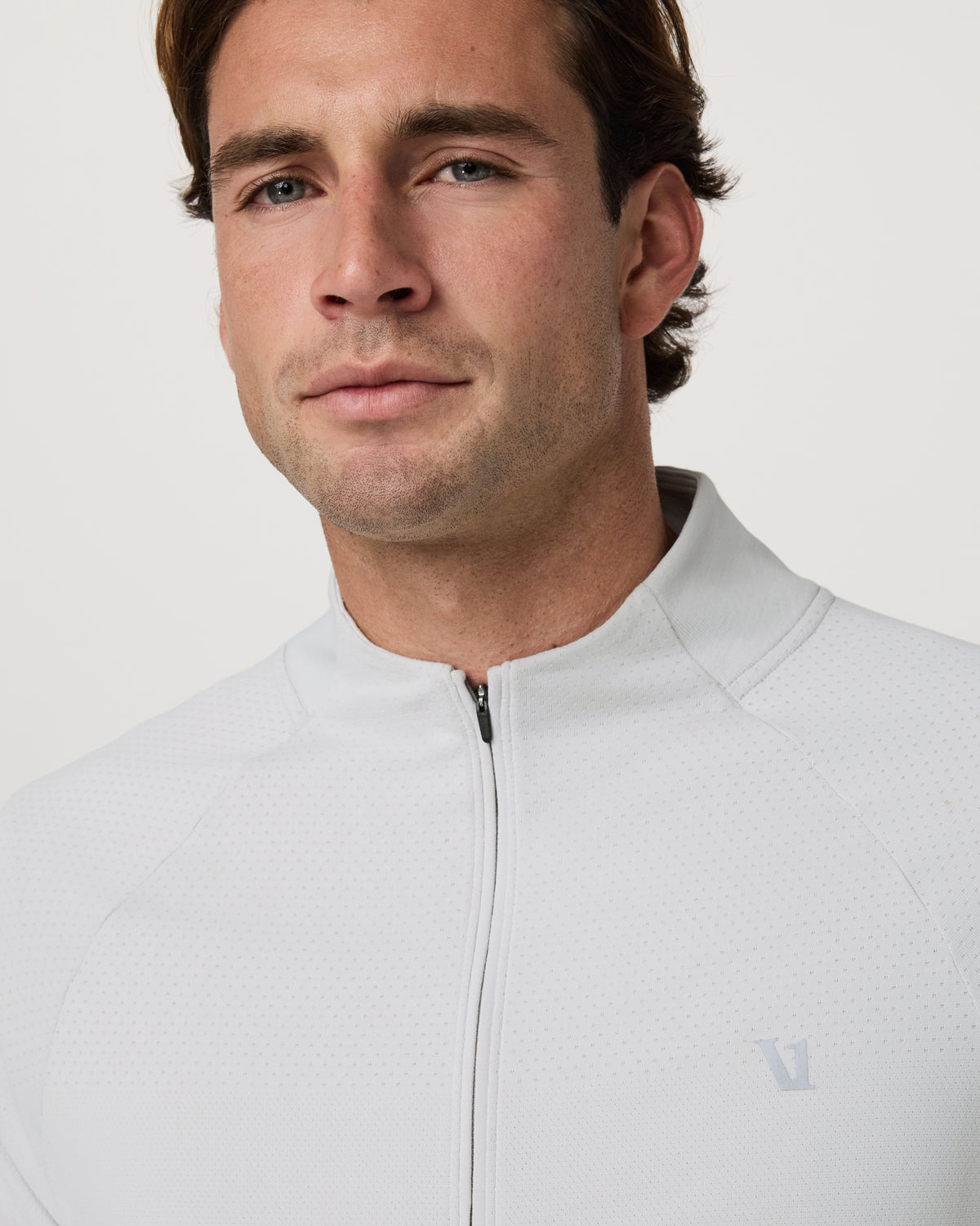 Clearview Seamless Quarter Zip Frost Grey Long Sleeve | Vuori discount