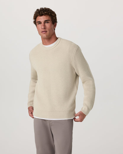 Denver Waffle Crew Sweater Men's Mushroom Wool Sweater | Vuori outlet