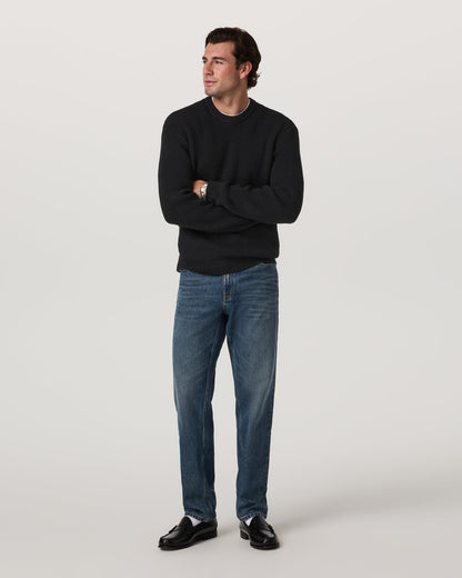 Denver Waffle Crew Sweater Men's Black Wool Sweater | Vuori onsale