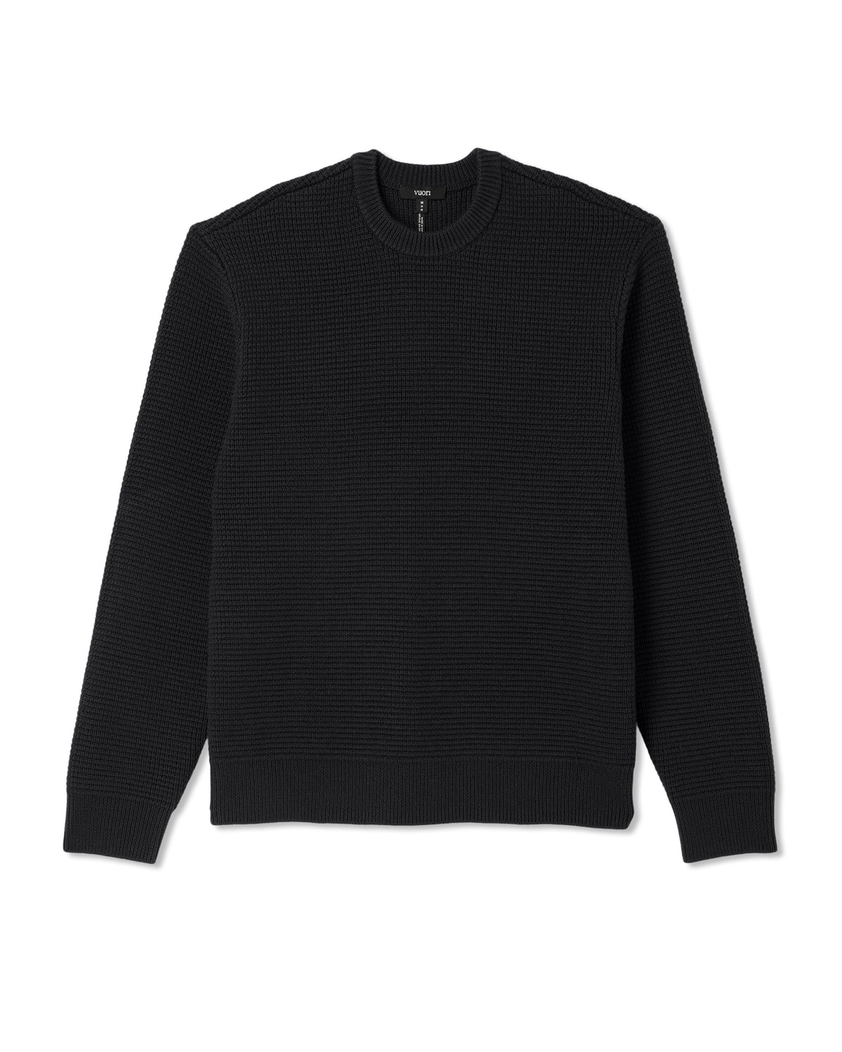 Denver Waffle Crew Sweater Men's Black Wool Sweater | Vuori onsale