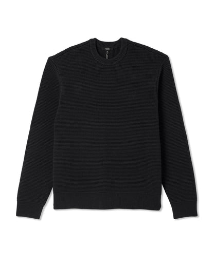 Denver Waffle Crew Sweater Men's Black Wool Sweater | Vuori onsale