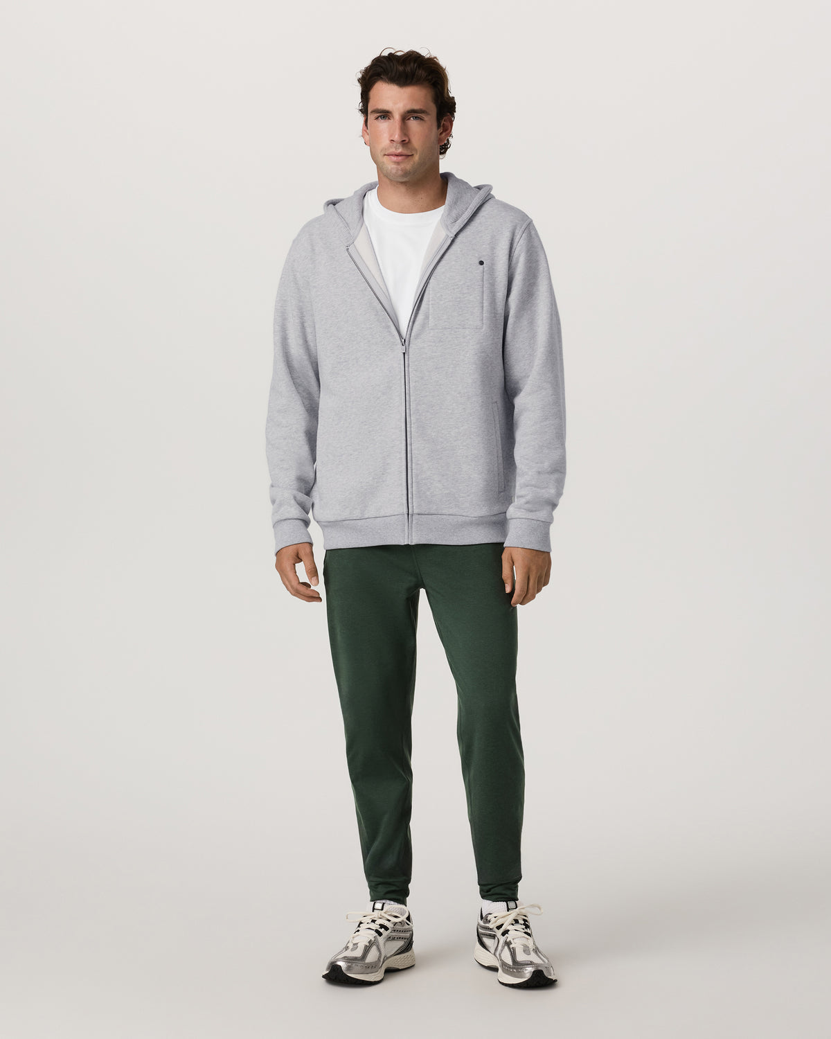Seaside Full Zip 2.0 Men's Light Heather Grey Hoodie | Vuori for sale